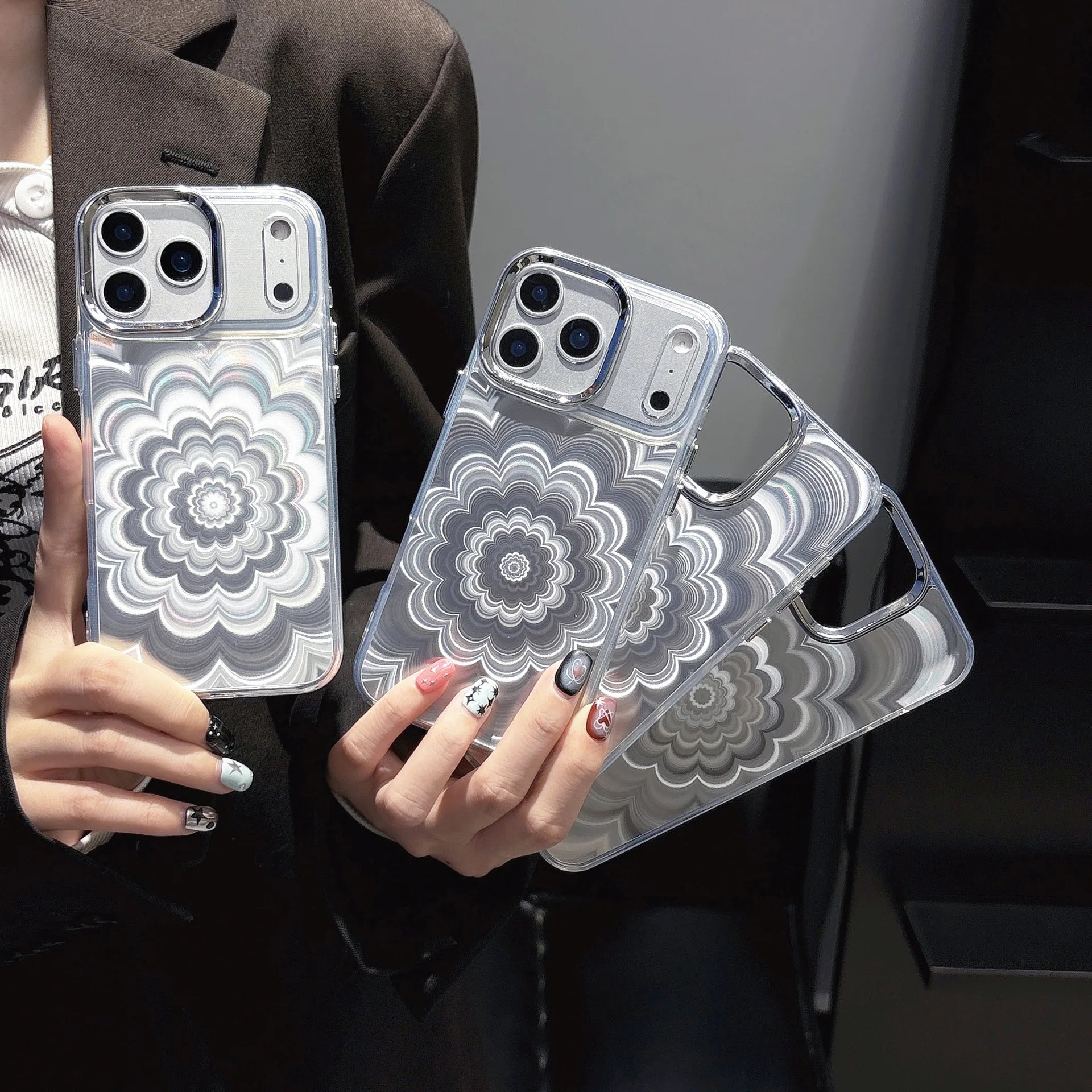 3D Laser Flower phone case For iPhone