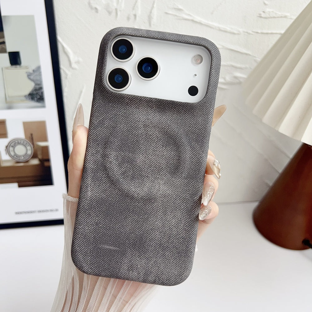 Luxury Retro Denim Tie Dye Fabric Case For iPhone