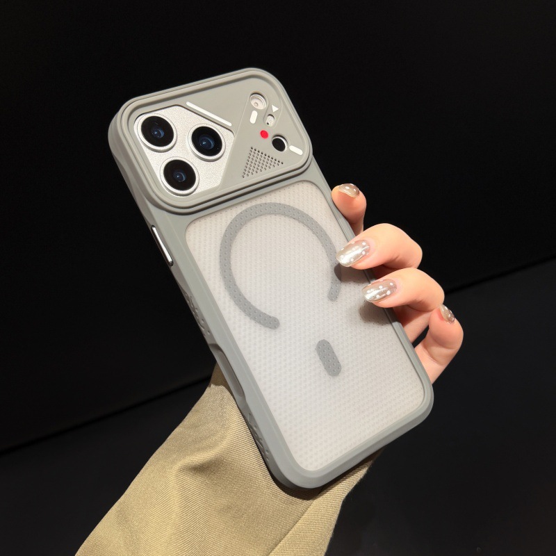 Skin-feeling microporous magnetic phone case for iPhone