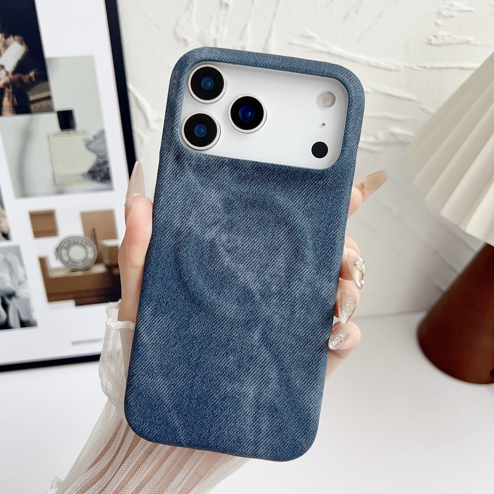 Luxury Retro Denim Tie Dye Fabric Case For iPhone