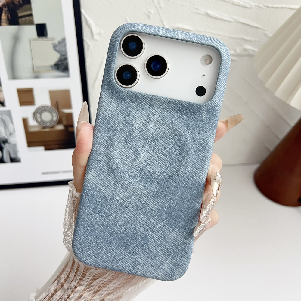 Luxury Retro Denim Tie Dye Fabric Case For iPhone