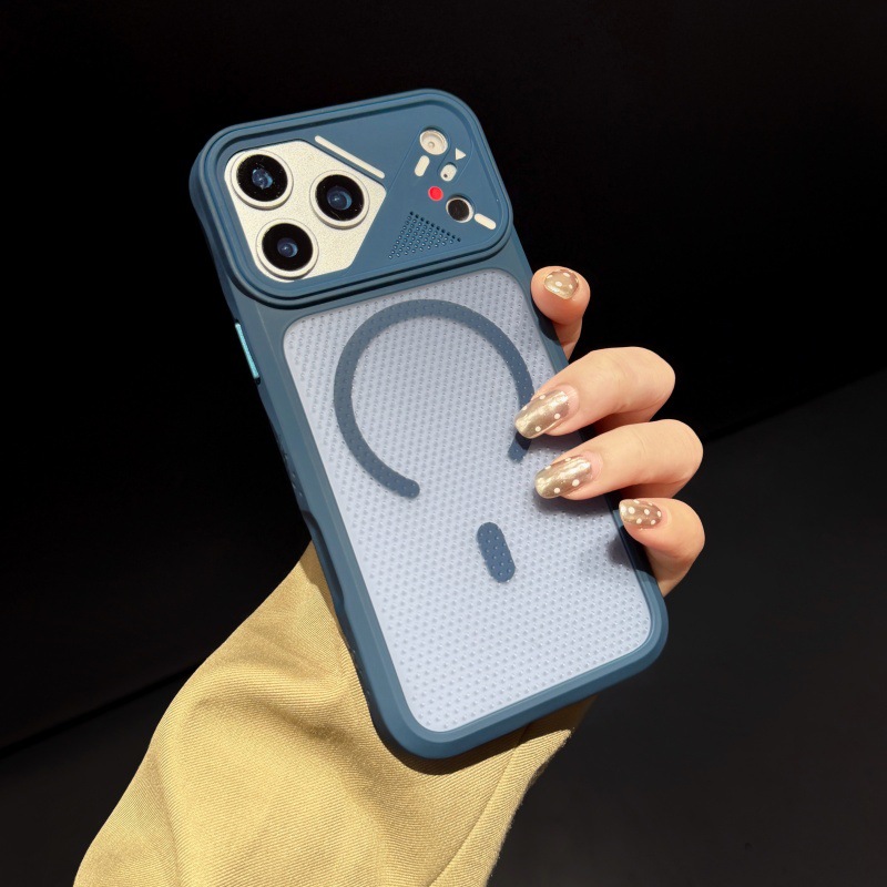 Skin-feeling microporous magnetic phone case for iPhone