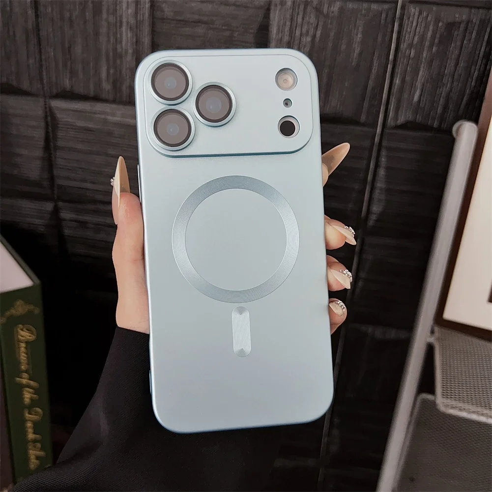 Magnetic Wireless Charging Shockproof Matte Case For iPhone