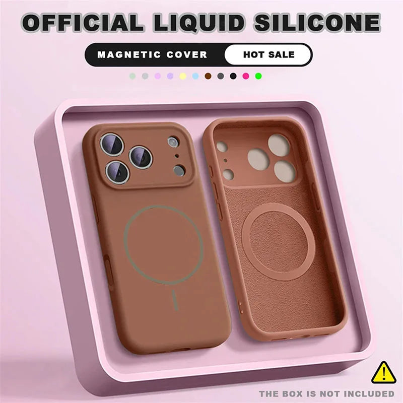 Magnetic Liquid Silicone Phone Case For iPhone
