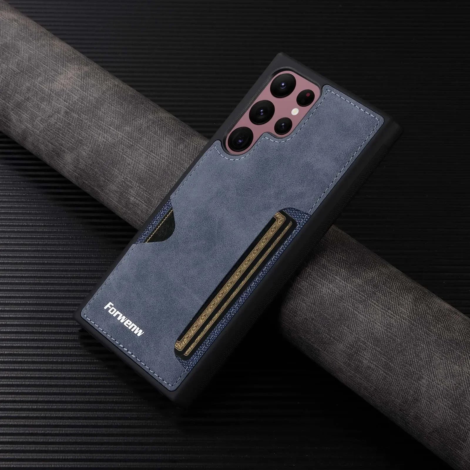 Leather card insertion phone case for Samsung