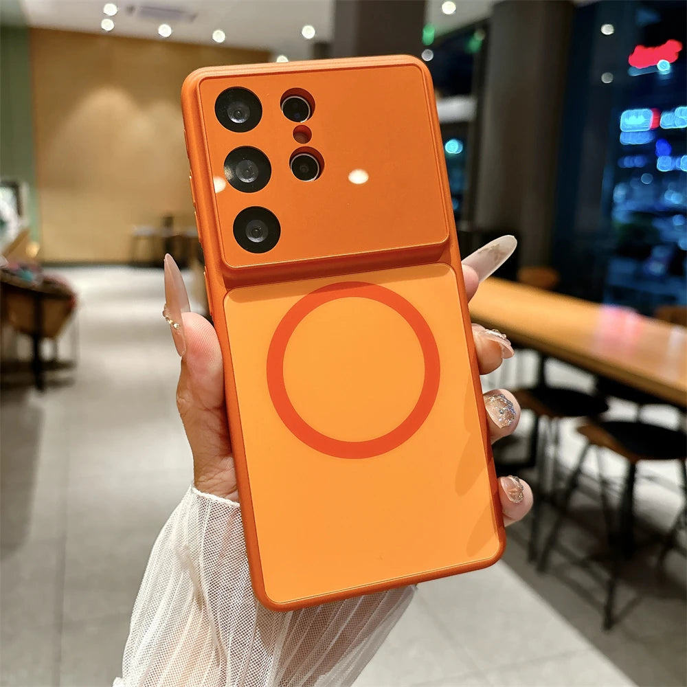 Glass Lens Film Magnetic Case for Samsung for Magsafe