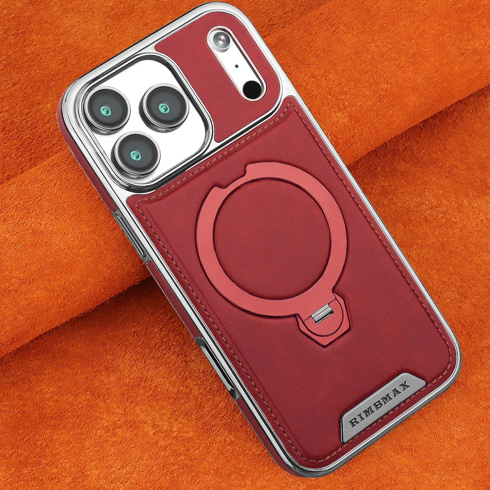 Magnetic Rotat Bracket Luxury Leather Phone Case For iPhone