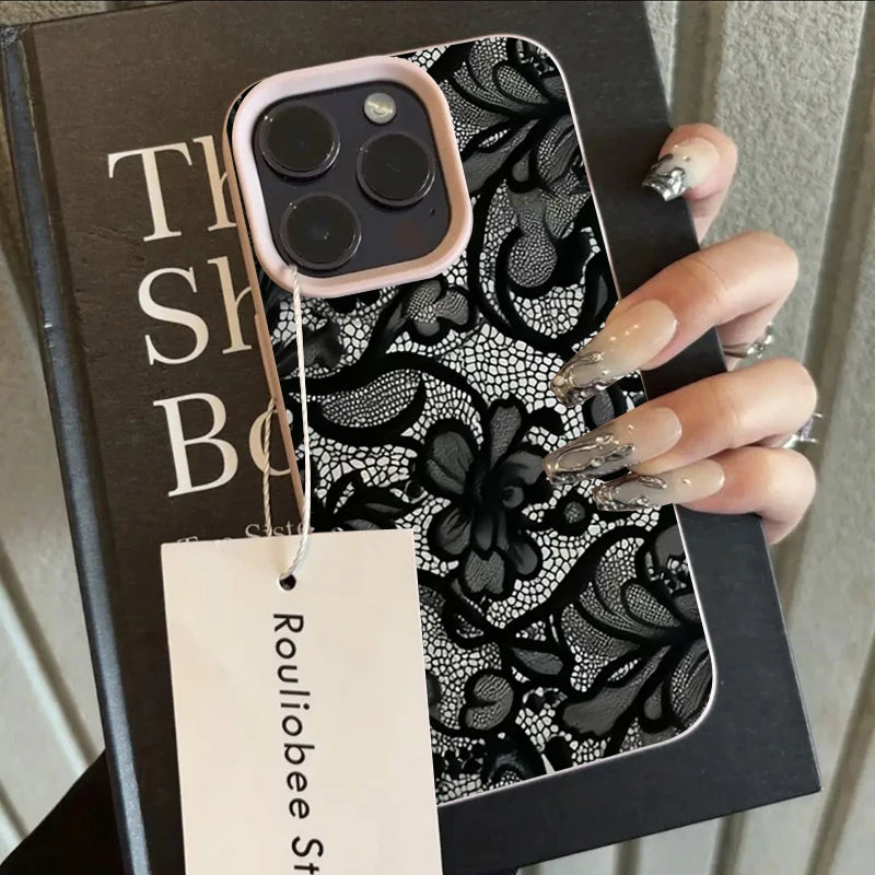 New Style Black Lace Pattern Phone Case For iPhone