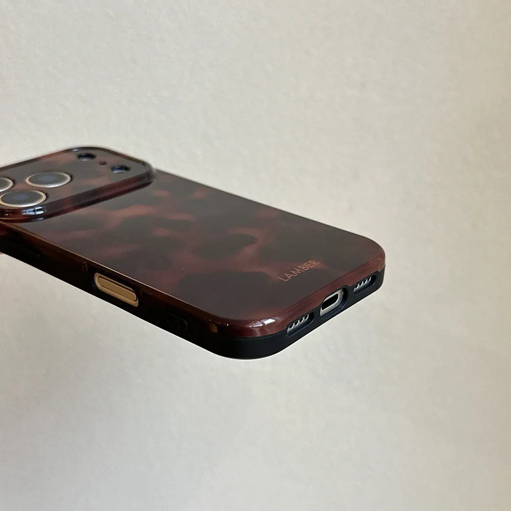 Amber Retro Leopard Print Phone Case For iPhone