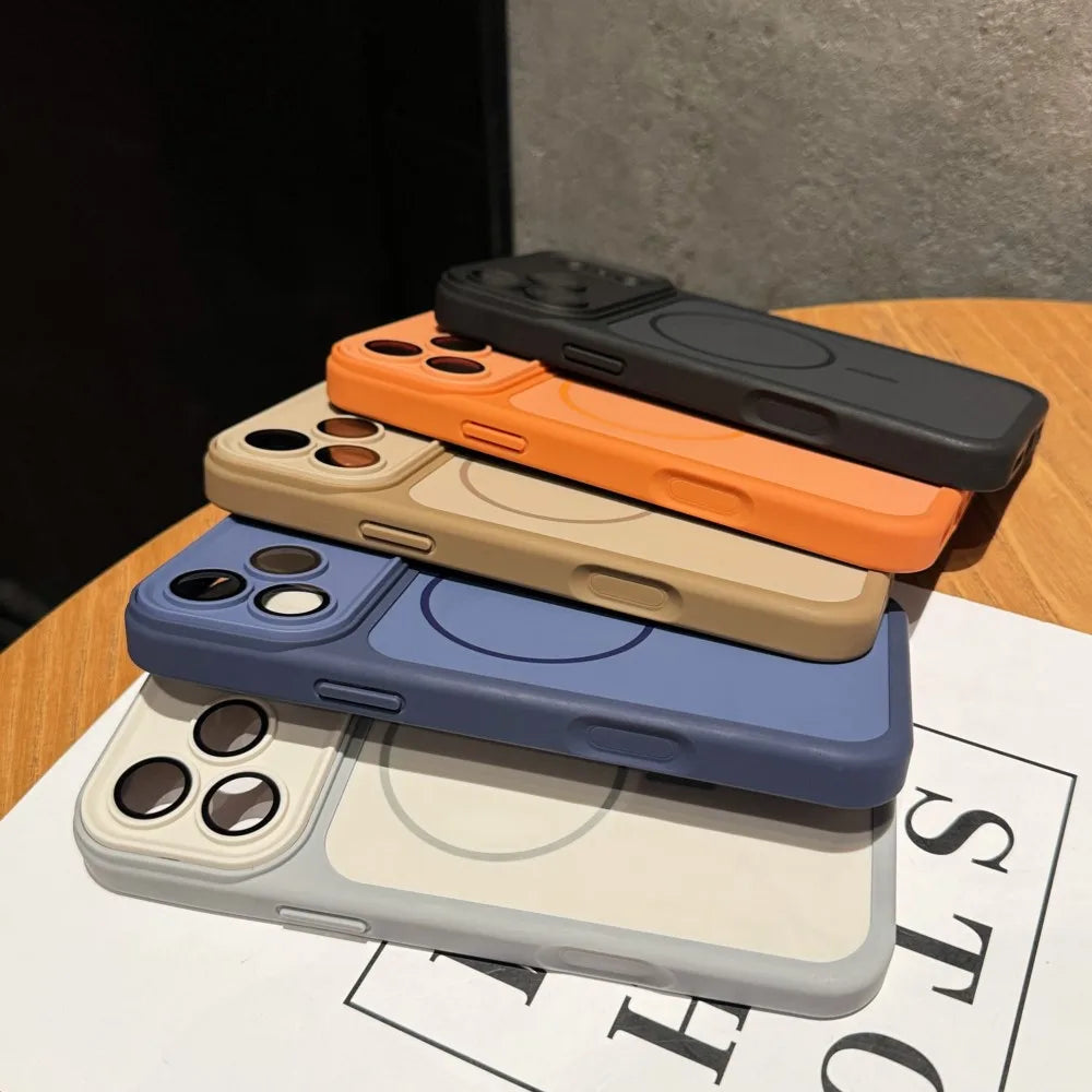 Rugged Armor Bumper Shockproof Matte Case for iPhone For Magsafe