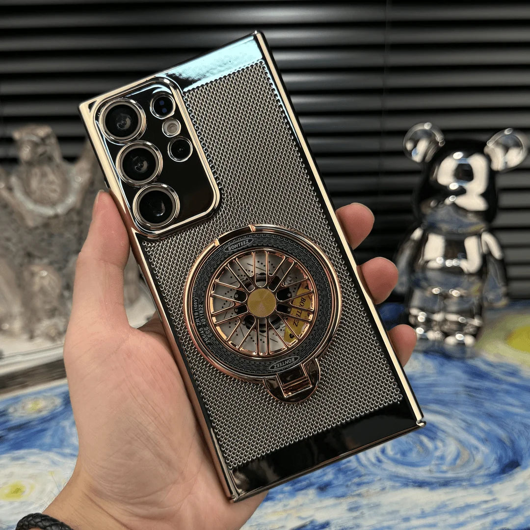 Metal hard shell rotating bracket phone case suitable for Samsung