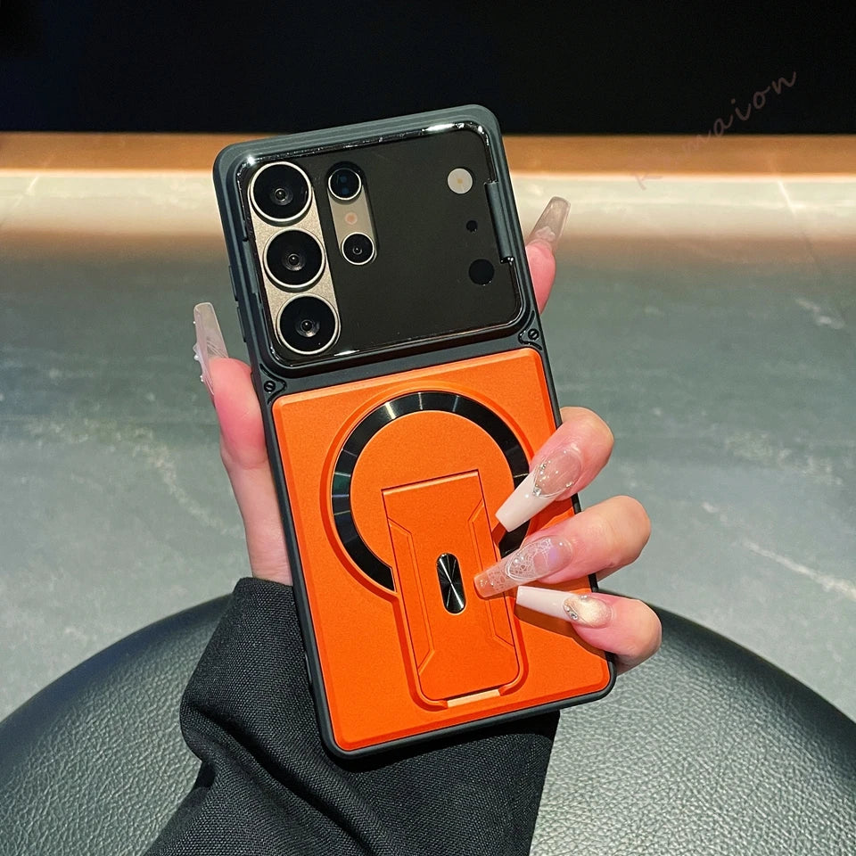 Full-Coverage Shock-Resistant Invisible Stand Case for Samsung