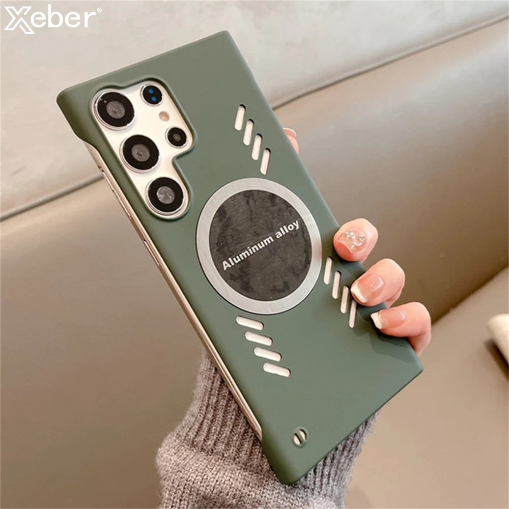 Luxury graphene cooling magnetic phone case for Samsung