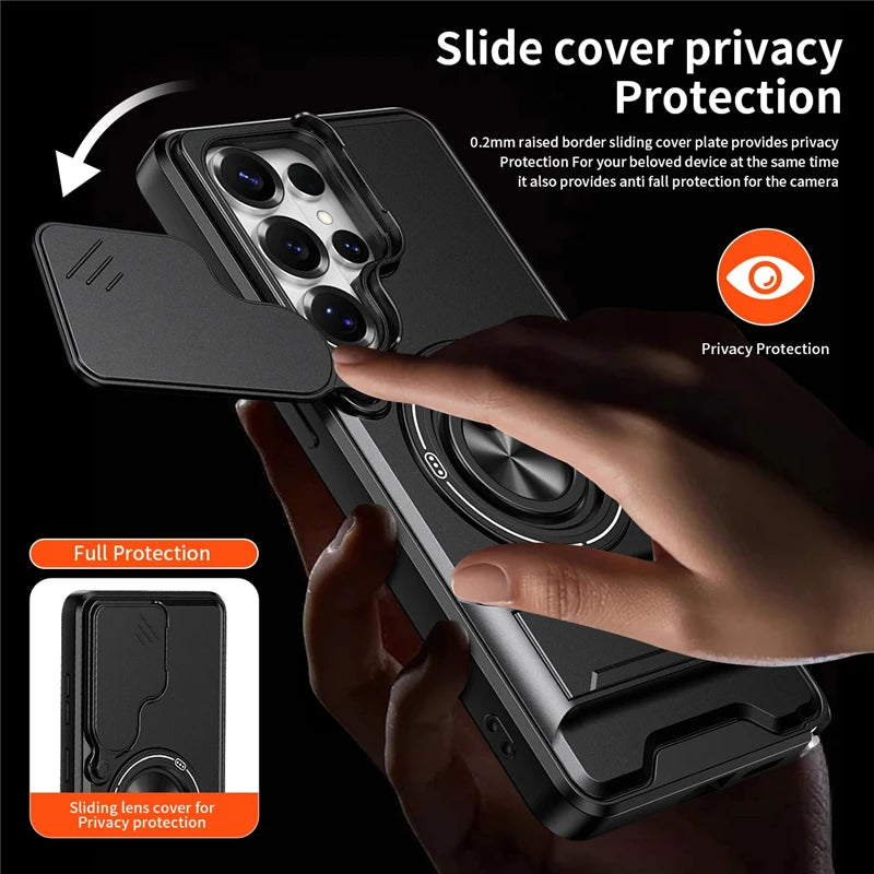 Frosted For Magsafe Magnetic Ring Holder Bracket Case For Samsung