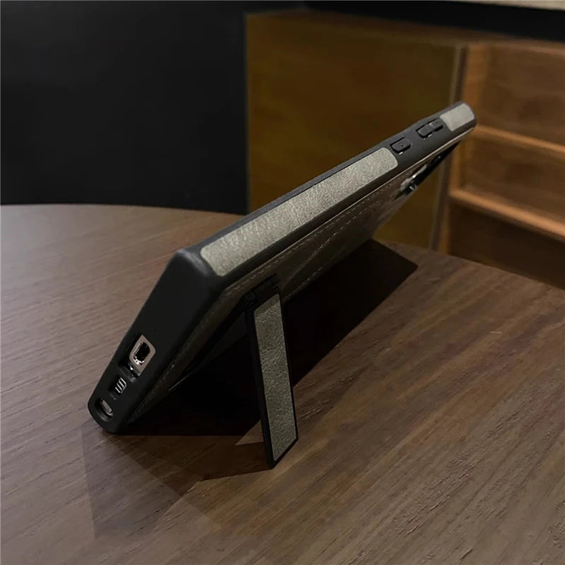 Luxury leather magnetic folding stand phone case suitable for Samsung