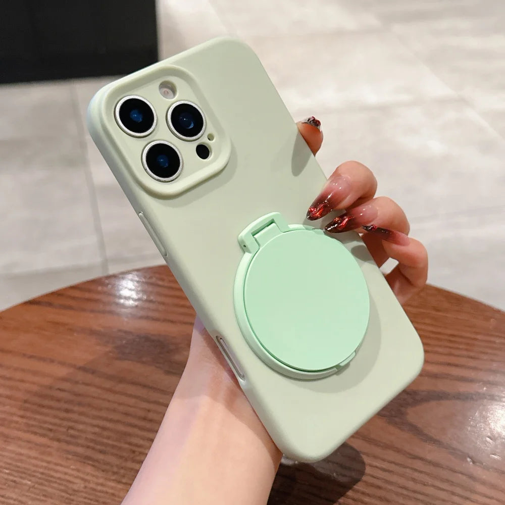 Luxury Mirror Flip Stand Holder Bracket Case For iPhone