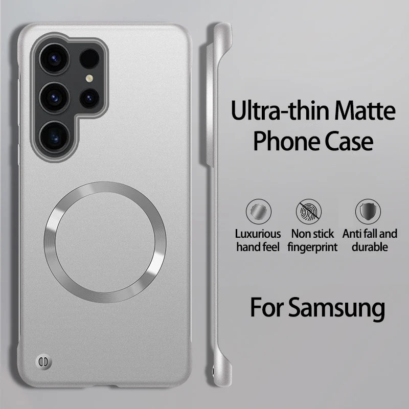 Matte metallic frameless PC hard shell phone case for Samsung