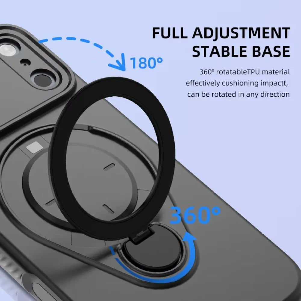 Magnetic TPU Phone Case with 360° Rotating Kickstand For iPhone