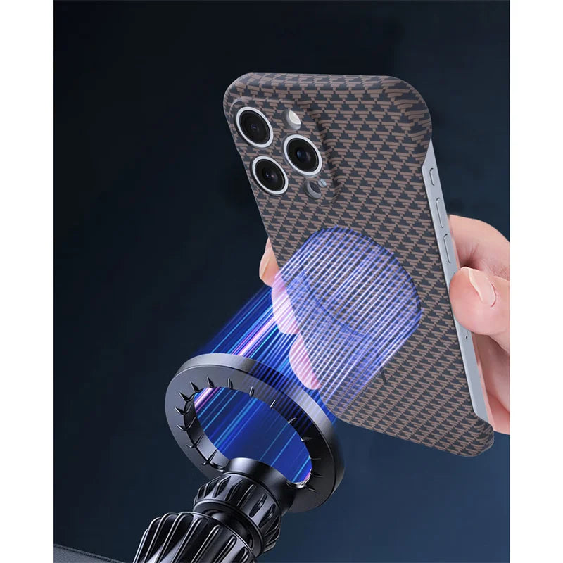 Carbon fiber frameless phone case for iPhone