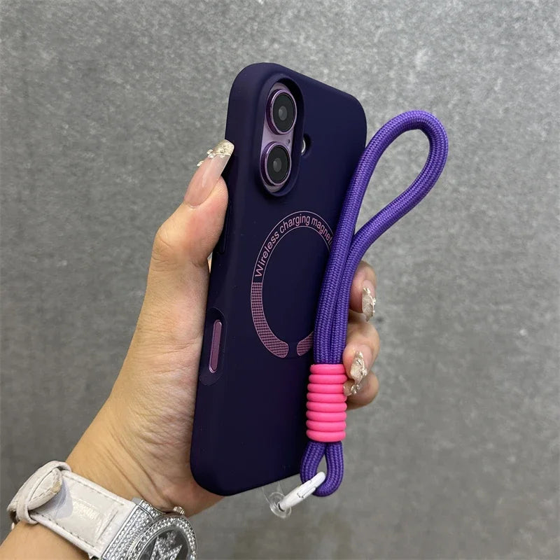 Liquid silicone lanyard cover for iPhone