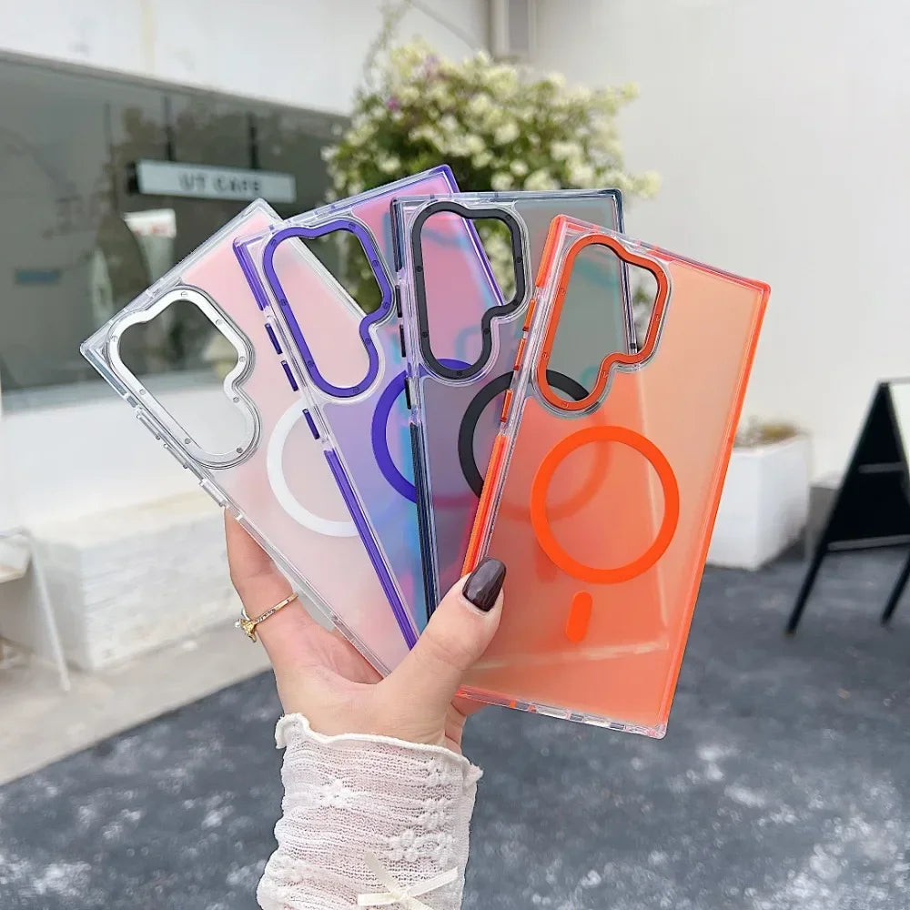 Colorful metal lens Magnetic case for Samsung
