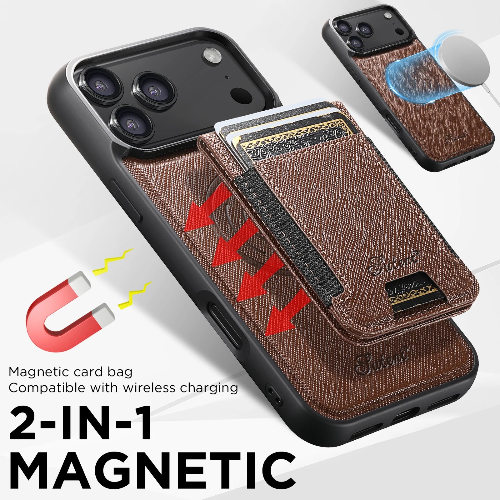 Vintage Distressed PU Leather Cover with Embossed Crest Detailing – Case for iPhone