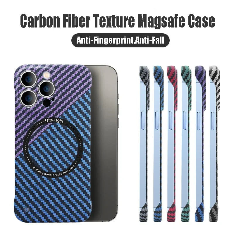 Ultra thin carbon fiber magnetic phone case suitable for iPhone