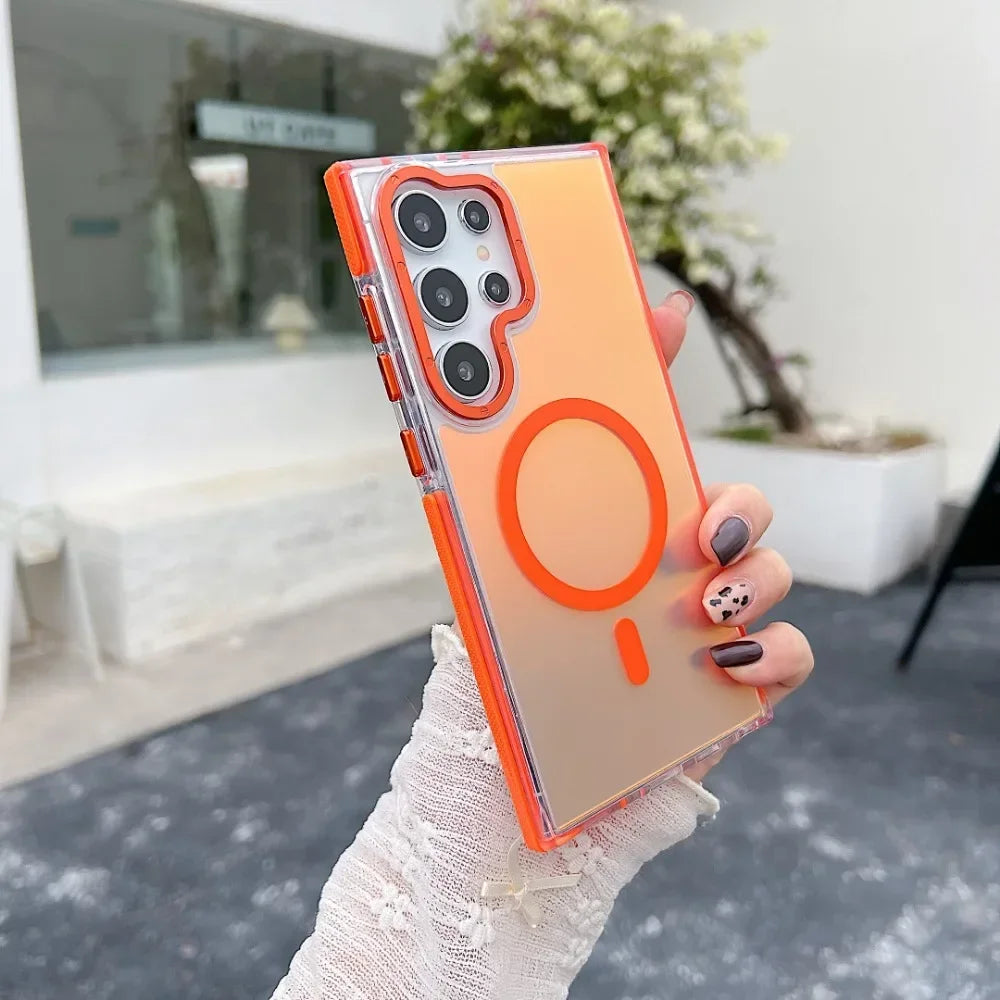 Colorful metal lens Magnetic case for Samsung