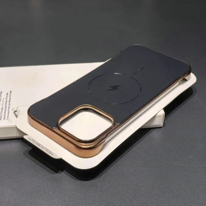 Electroplated frameless hard PC magnetic phone casefor iPhone