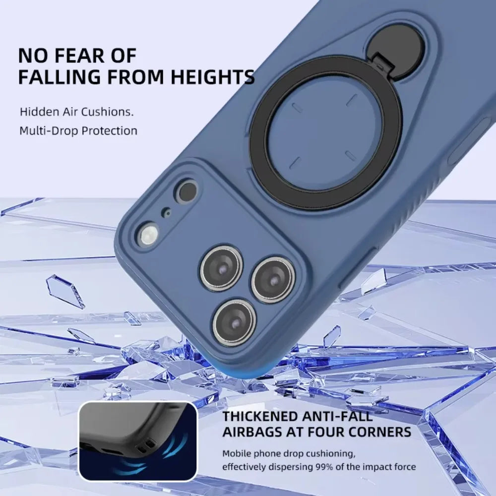 Magnetic TPU Phone Case with 360° Rotating Kickstand For iPhone