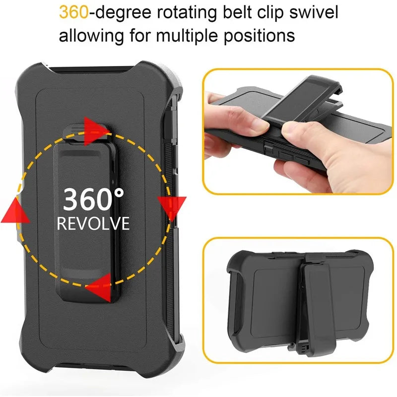 3 in 1 heavy-duty shock-absorbing strap strap clip phone case suitable for Samsung