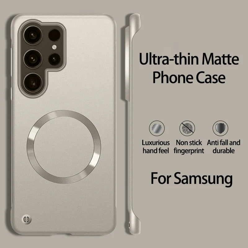 Matte metallic frameless PC hard shell phone case for Samsung