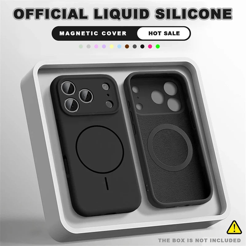 Magnetic Liquid Silicone Phone Case For iPhone