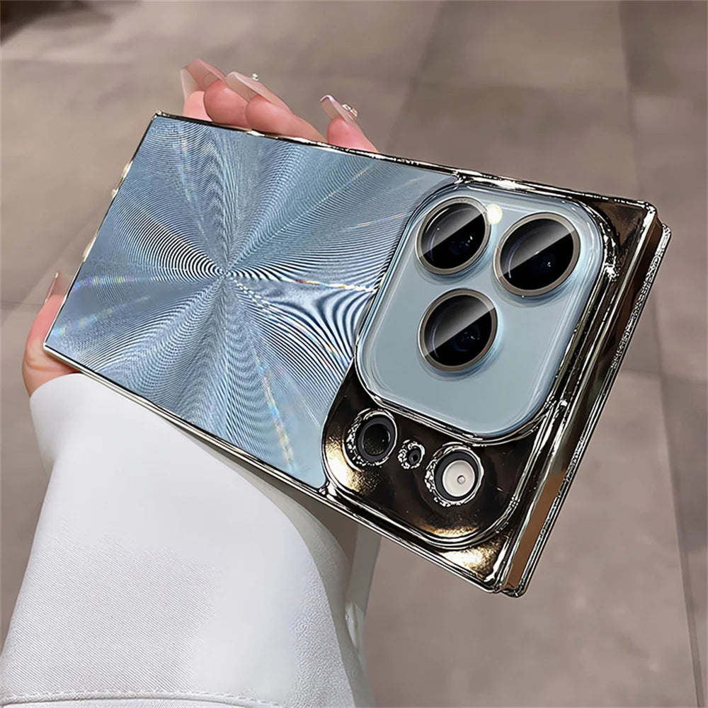 Square Aurora Shine Electroplated iPhone Case for iPhone