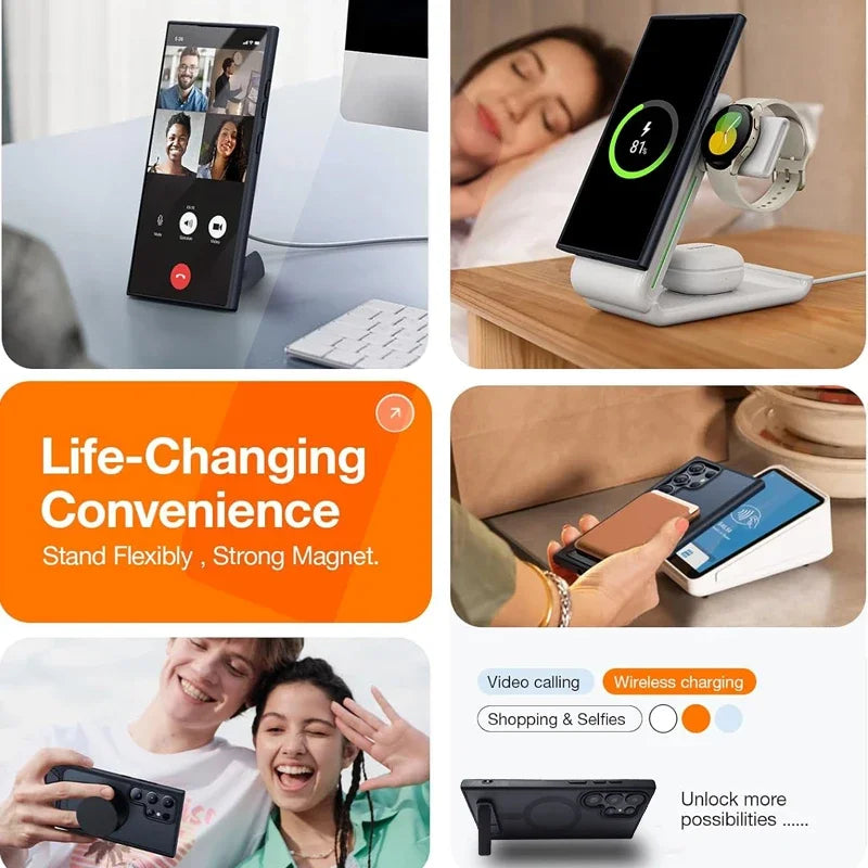 Magnetic Phone Case with Kickstand for Samsung
