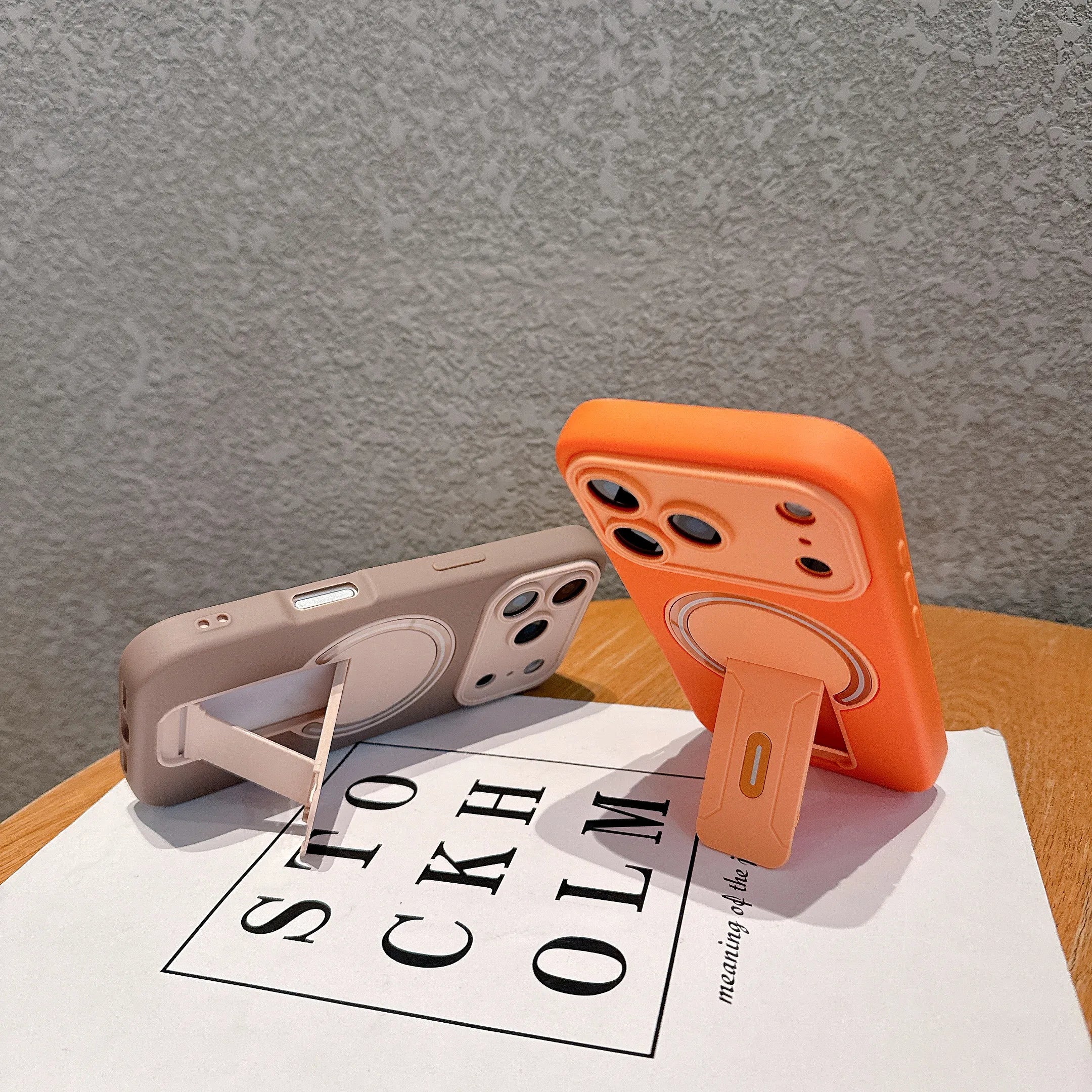 Luxury Magnetic Folding Stand Matte Phone Case For iPhone