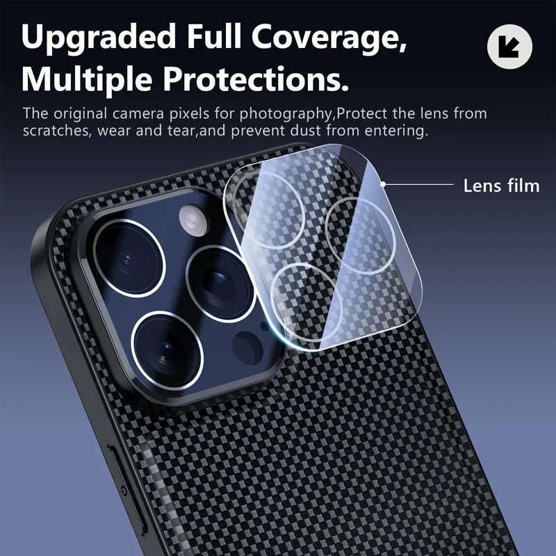 Luxury Matte Carbon Fibre Texture Phone Case for iPhone