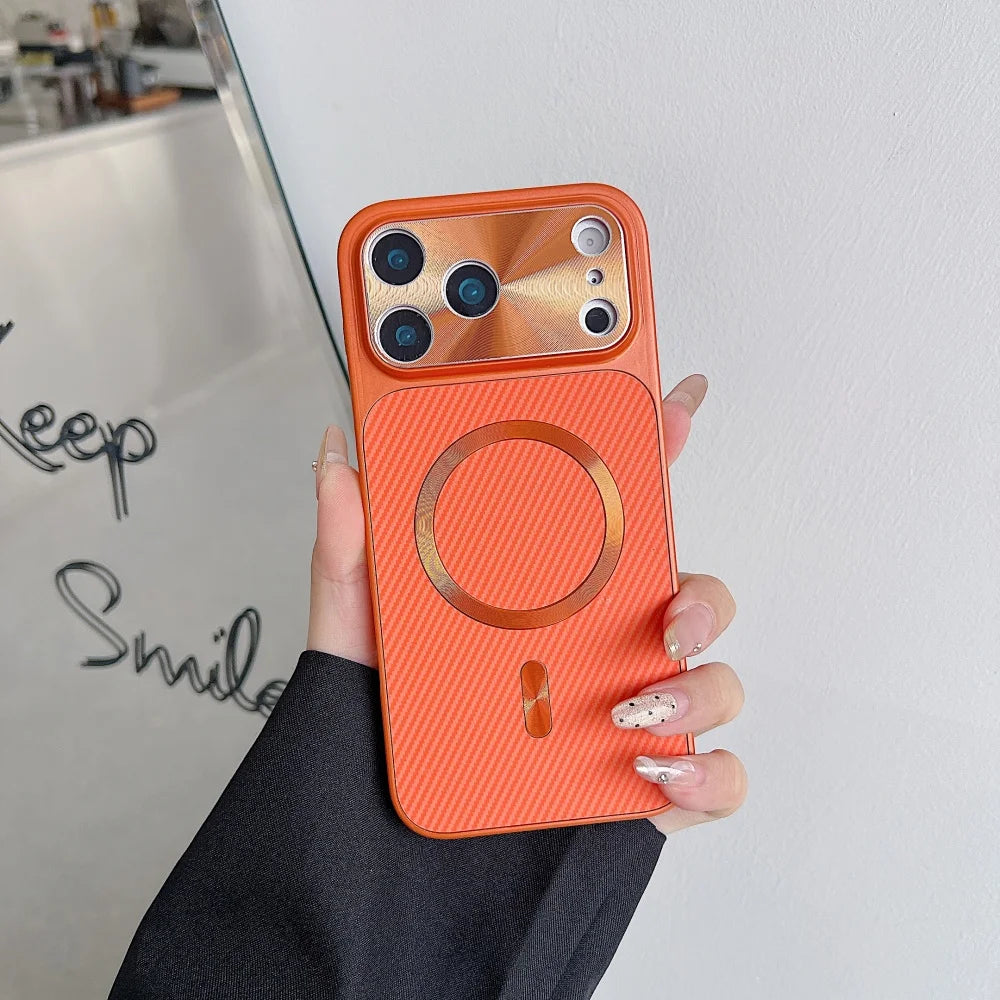 Luxury Kevlar Texture For Magsafe Magnetic Phone Case For iPhone