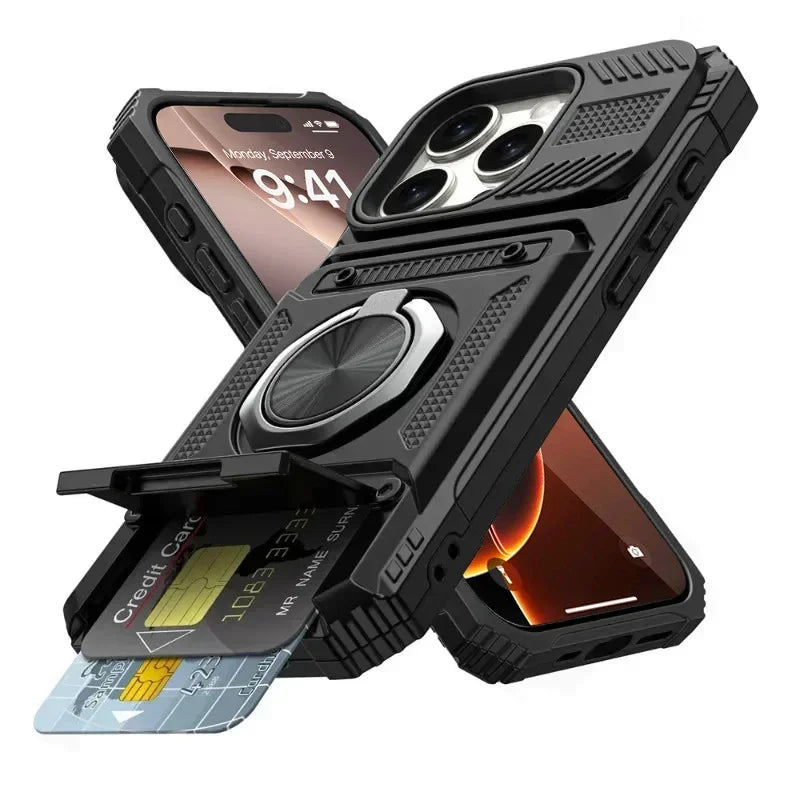 Magnetic stand-type card slot phone case for iPhone