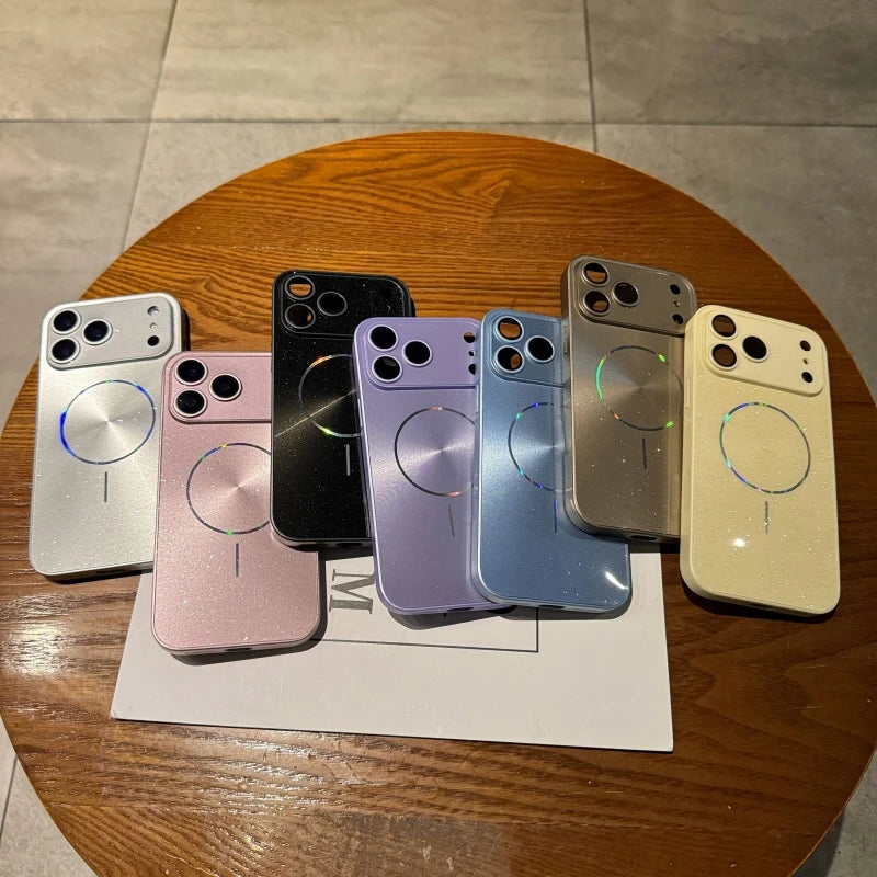 Magnetic Glitter Aurora Glossy Phone Case For Magsafe iPhone