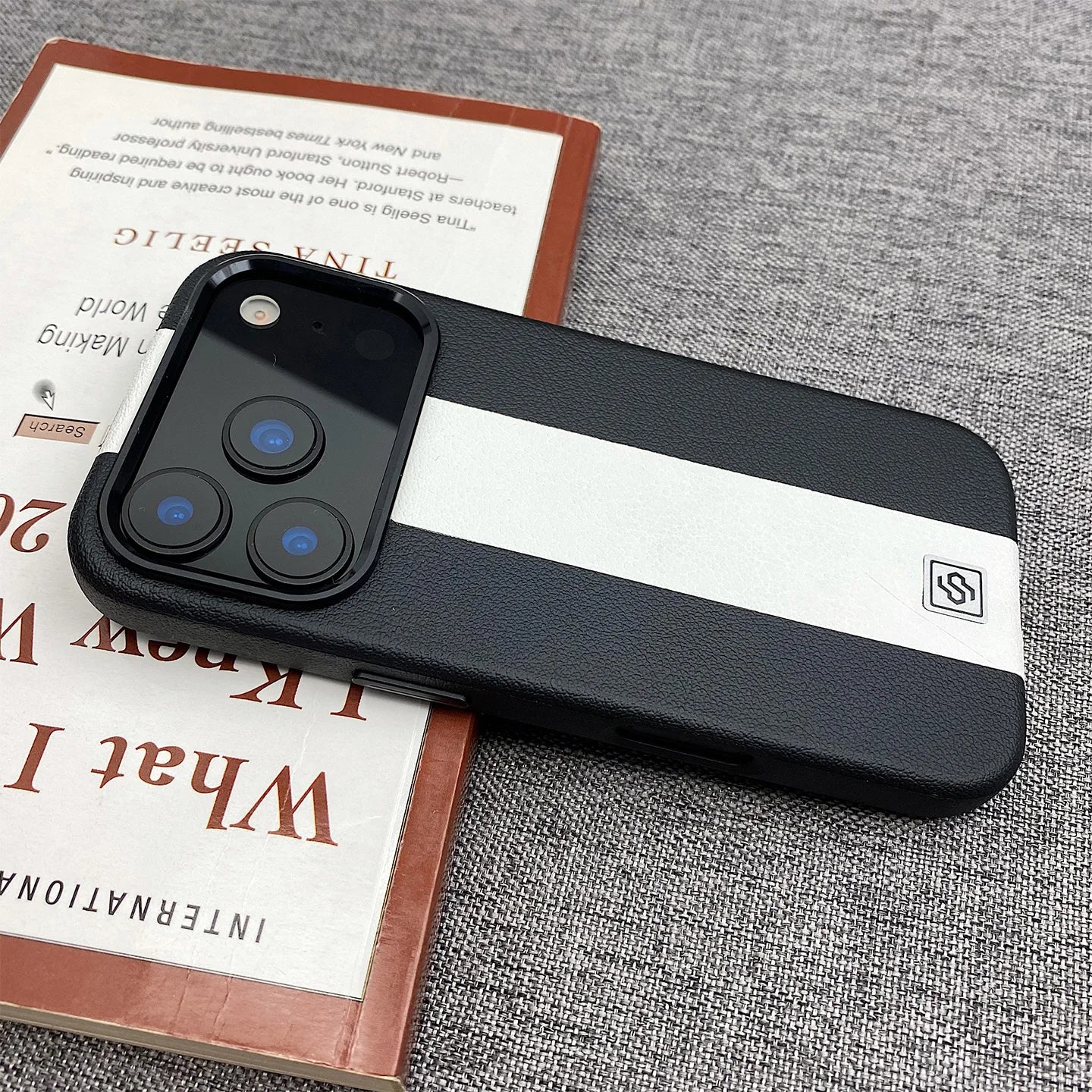 Magnetic Splicing Lychee Pattern Leather Case for iPhone Built-in Flannel Anti-skid Phone Cover