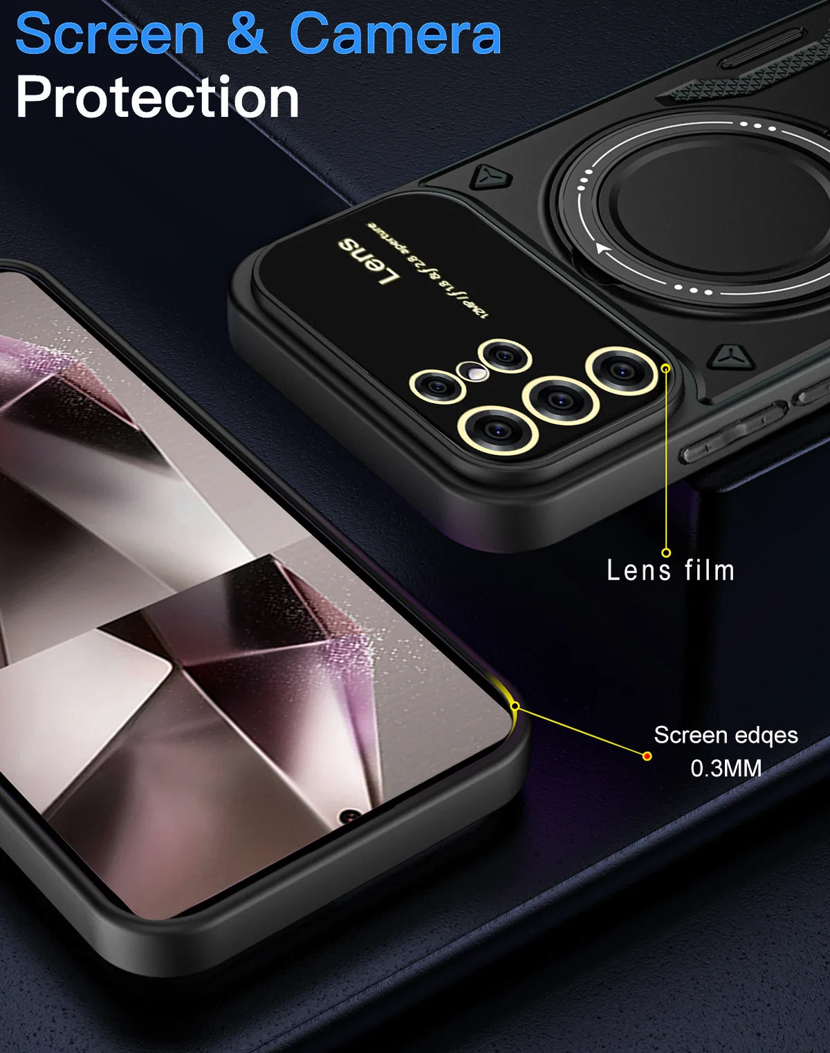 Magnetic Wireless Charge Cover Ring Phone Case for Samsung