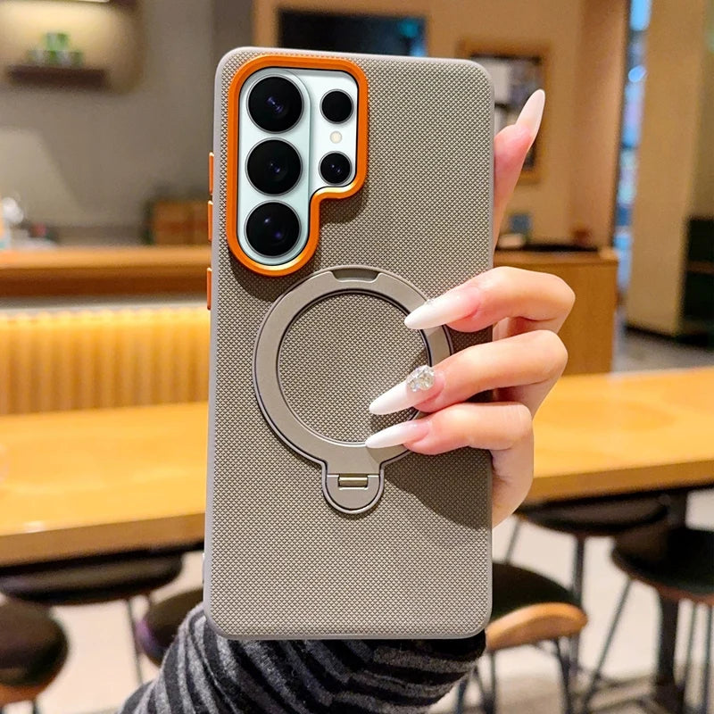 360°Rotating Magnet Ring Magnetic Folding Stand Phone Case For Samsung