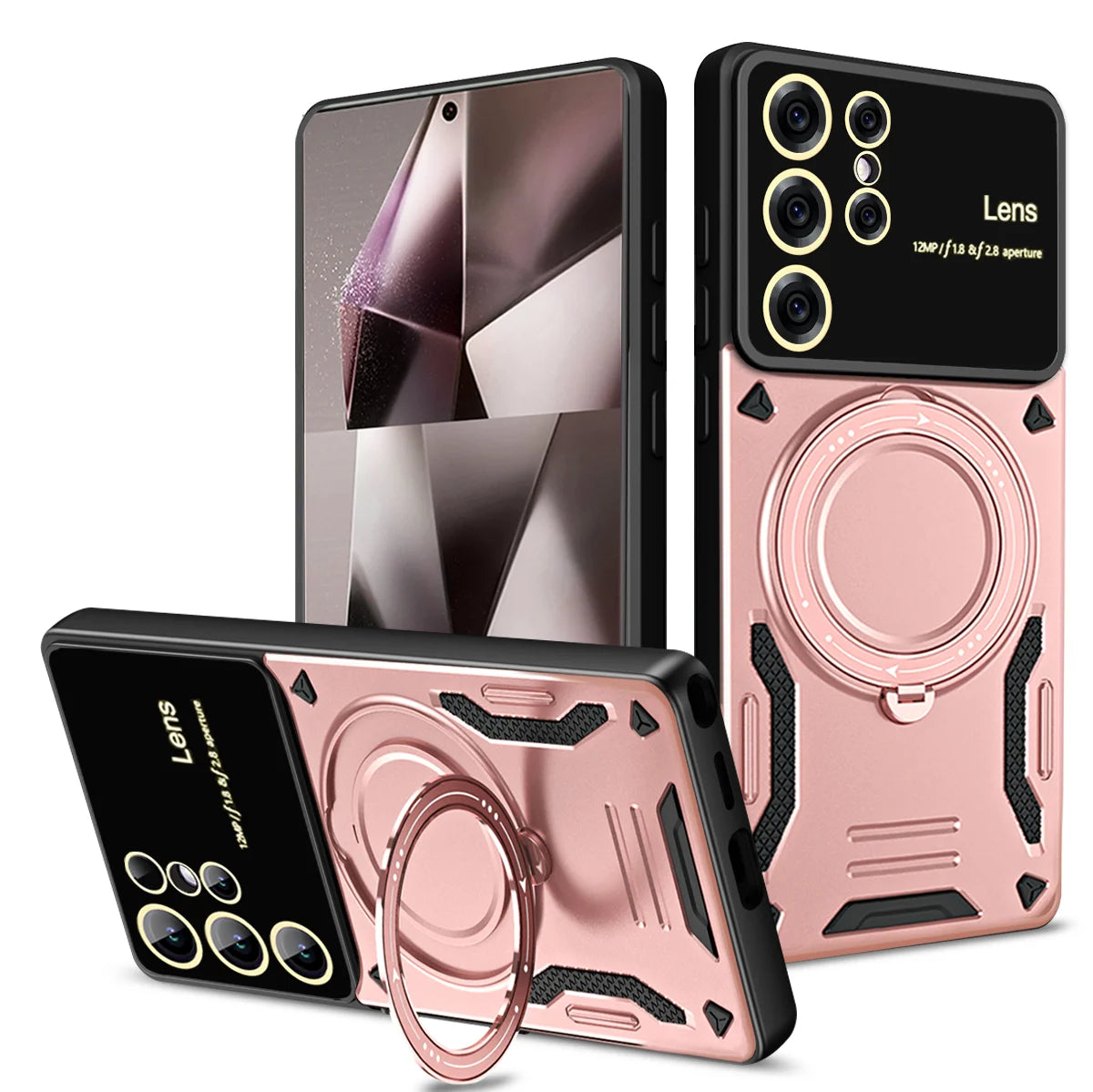 Magnetic Wireless Charge Cover Ring Phone Case for Samsung