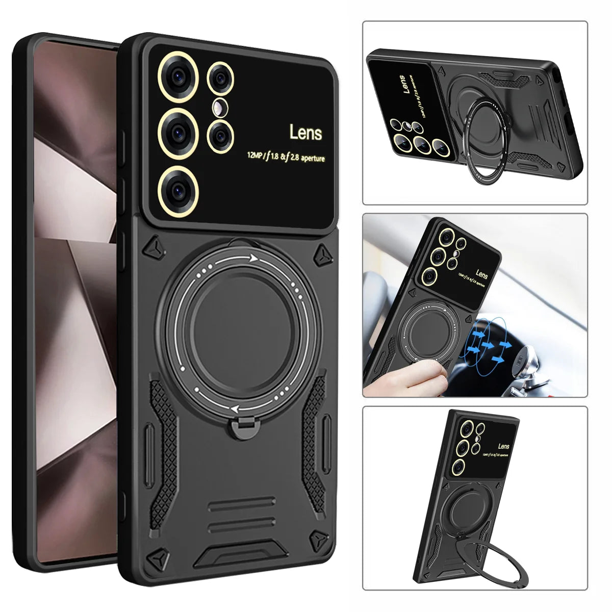 Magnetic Wireless Charge Cover Ring Phone Case for Samsung