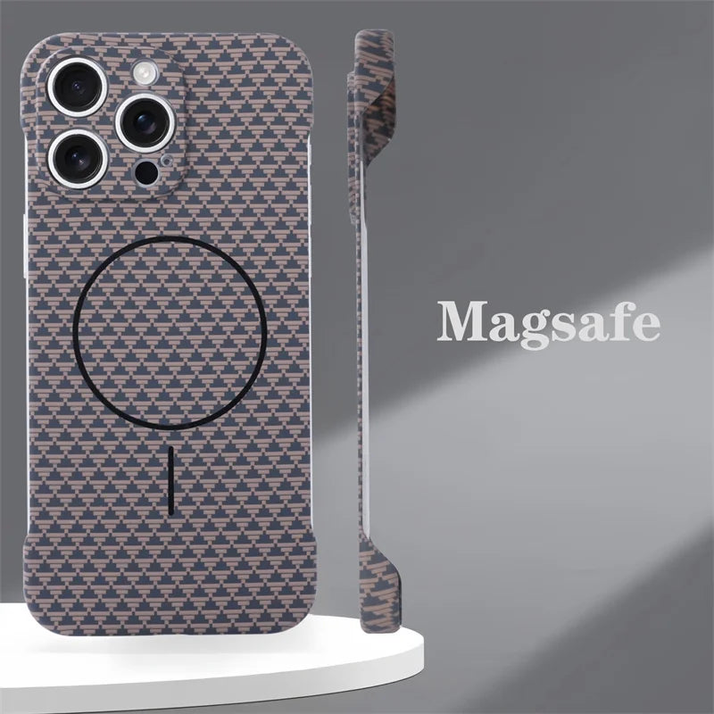 Carbon fiber frameless phone case for iPhone