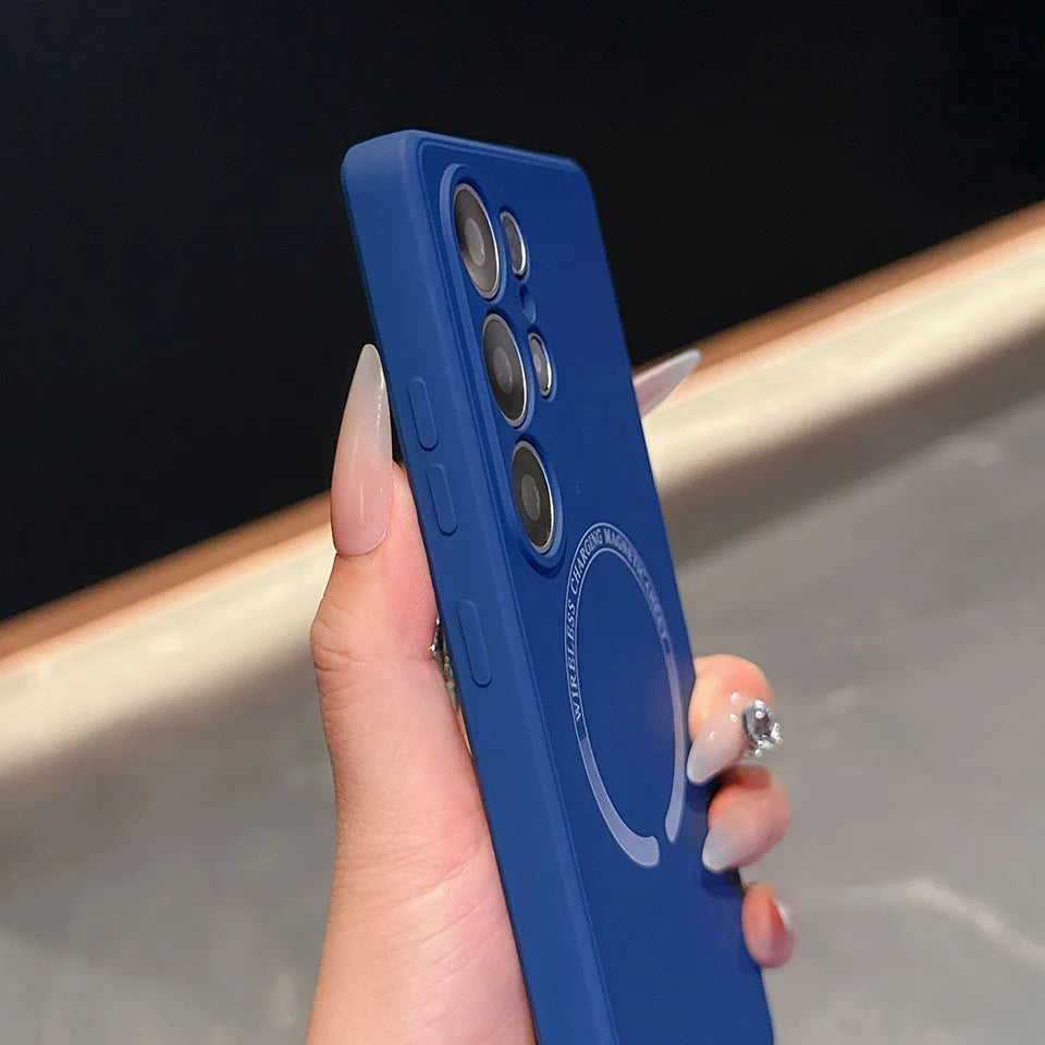 Luxury 5G double-layer liquid silicone phone case for Samsung