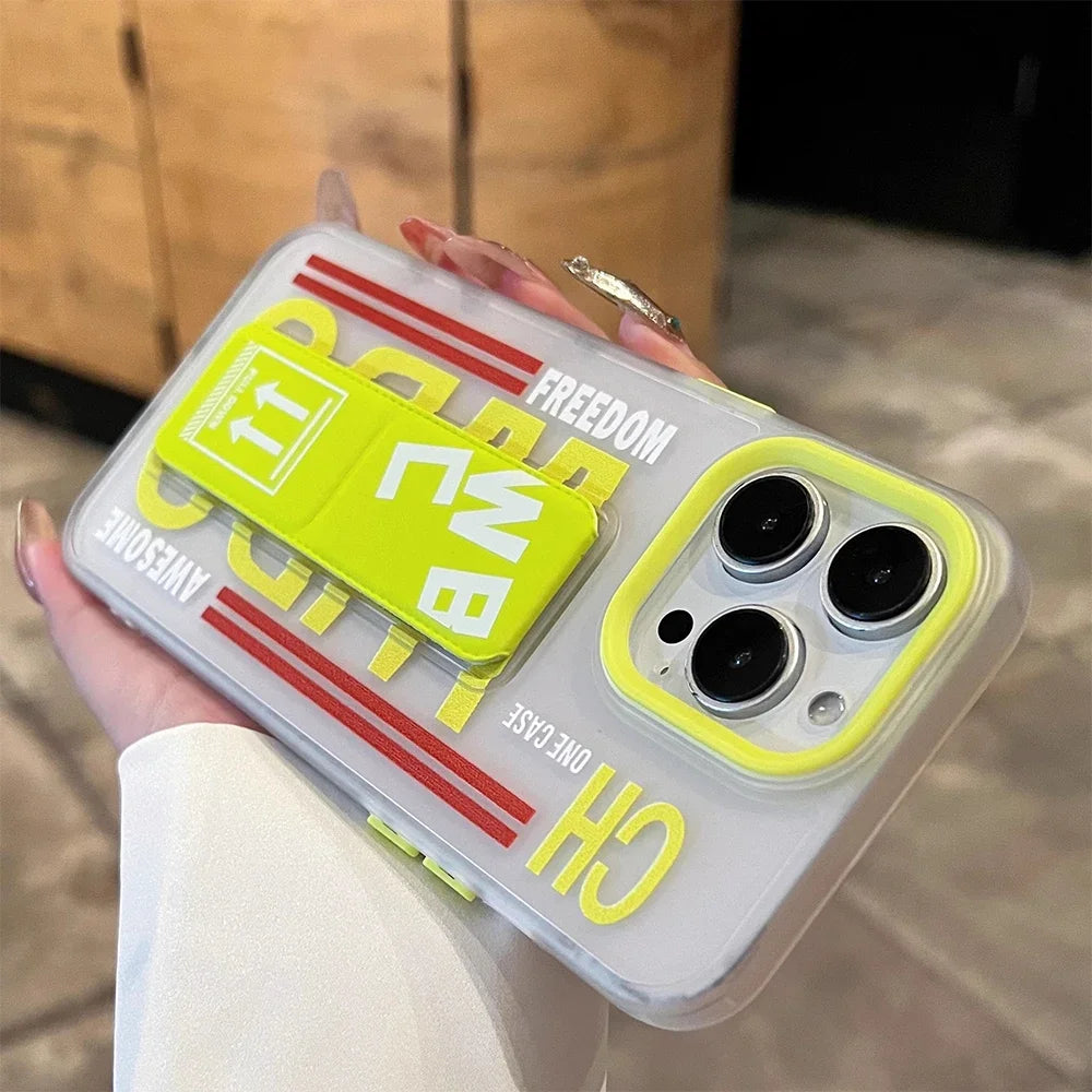 Matte anti slip wristband holder phone case for iPhone