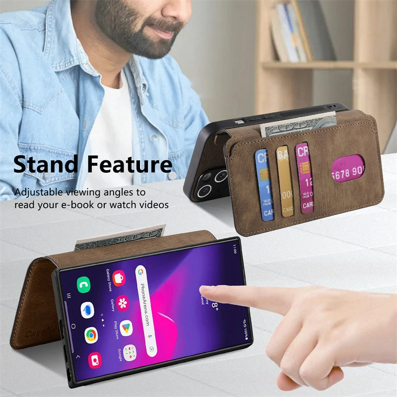 Detachable wallet holder phone case for Samsung