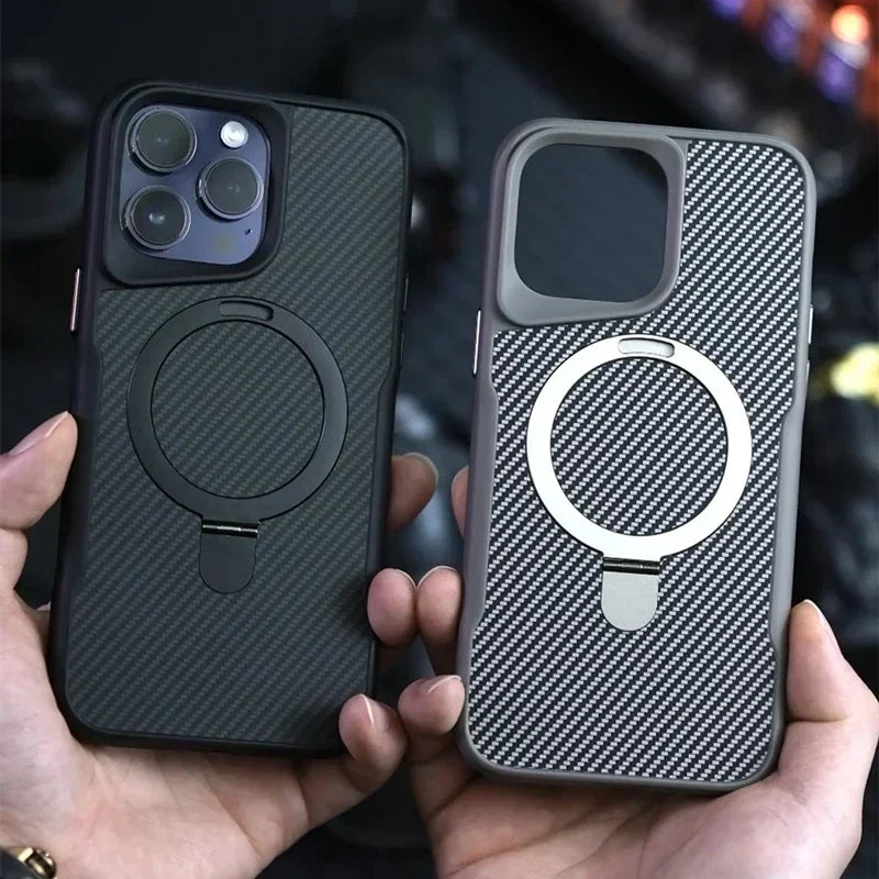 MagSafe Carbon Fiber Case | Invisible Stand | Wireless Charging for iPhone